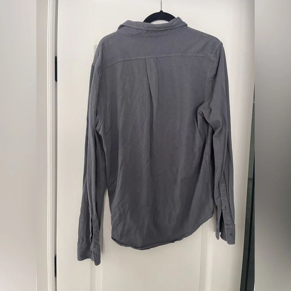 J.Crew Garment-Dyed Slub Cotton Shirt Men’s M Gray Button Down